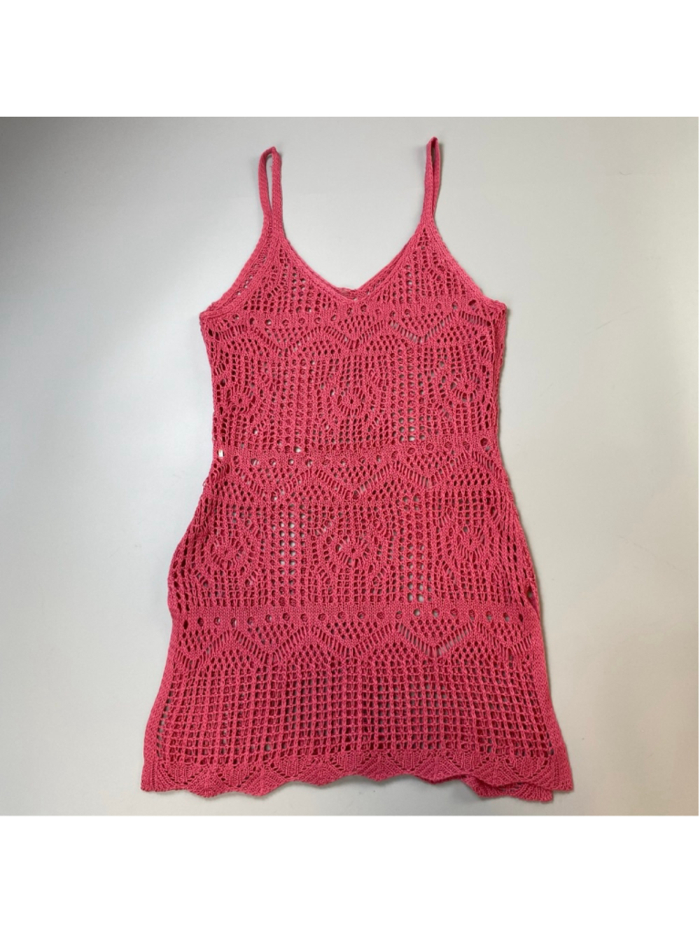 Crochet Mini Dress Small* Pink Festival Boho Chic Western Beachwear Indie Hippie